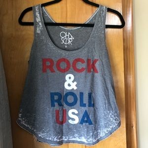 NWOT Chaser Rock & Roll Gray Tank